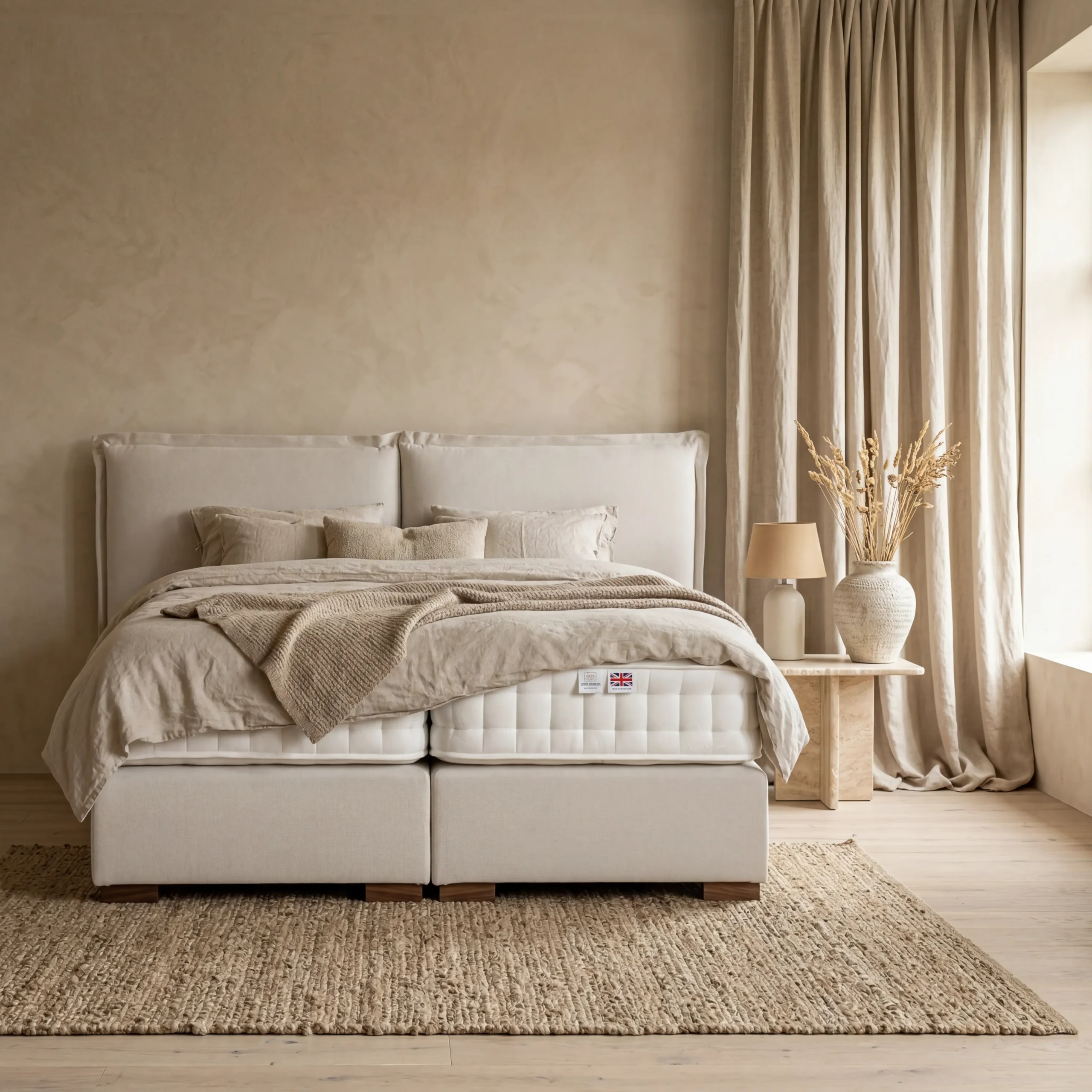 Boxspringbett Lauren im ruhigen Schlafzimmer