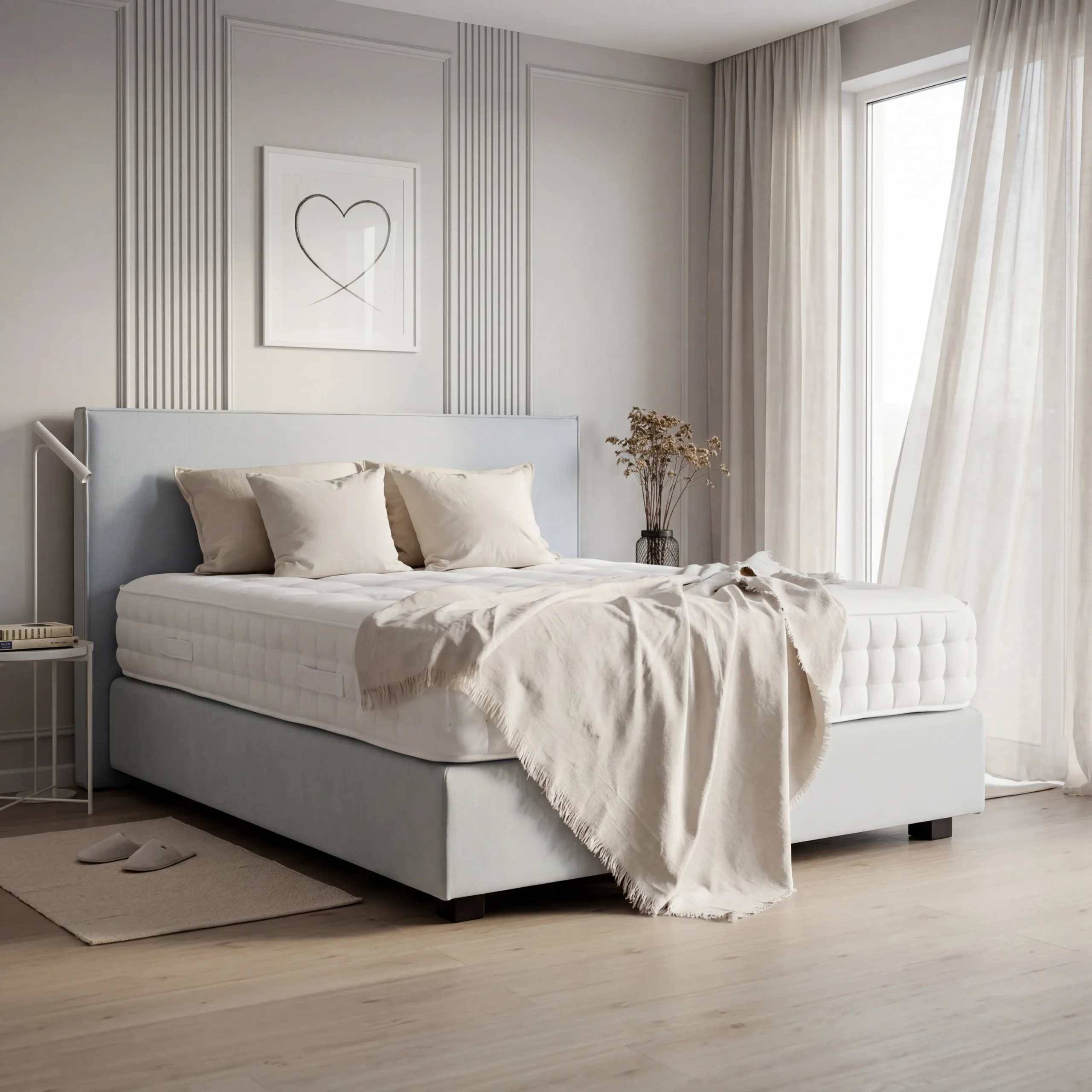 Ruhiges Naturbett am Morgen, Modell Cosy